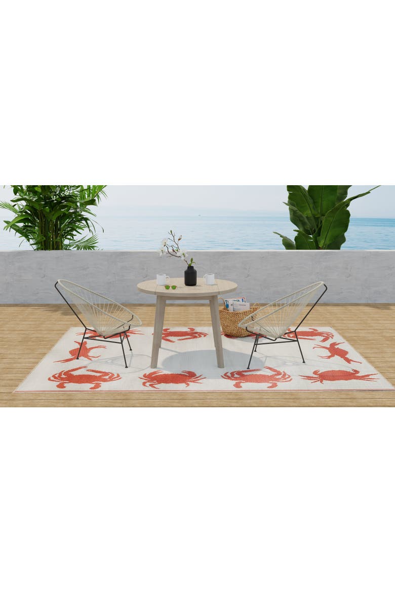 Crab Rug, Alternate, color, Orange Cream - 6'x9'