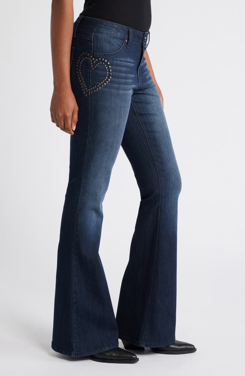 1822 Denim Heart Stud Flare Jeans, Alternate, color, 