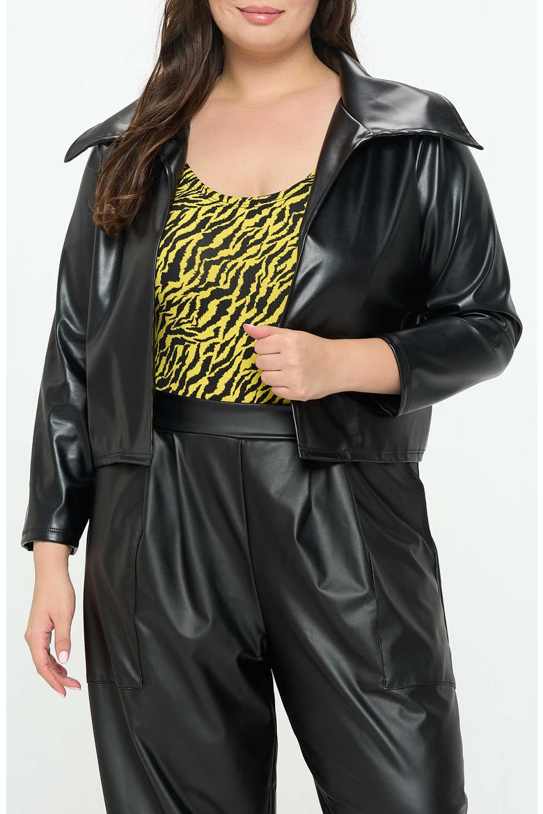 Ryder Faux Leather Crop Jacket, Main, color, BLACK