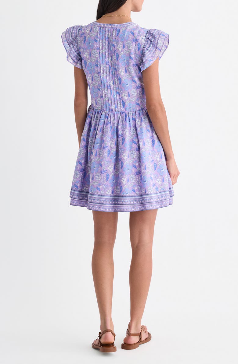 vineyard vines Floral Flutter Sleeve Minidress, Alternate, color, Print Lilac Breeze