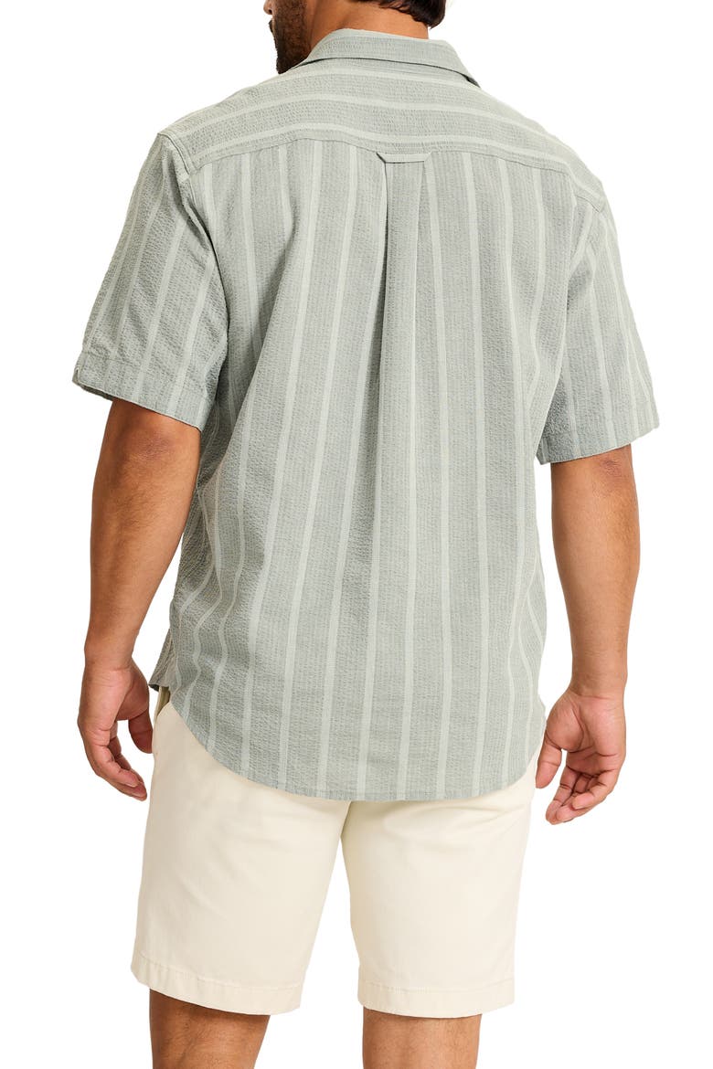Nova Wave Short Sleeve Seersucker Button-Up Shirt, Alternate, color, PALM MOSS