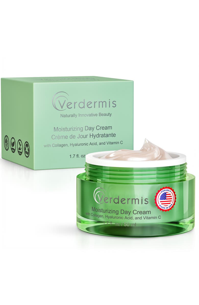 Verdermis Moisturizing Day Cream with Collagen, Hyaluronic Acid, and Vitamin C, Alternate, color, 