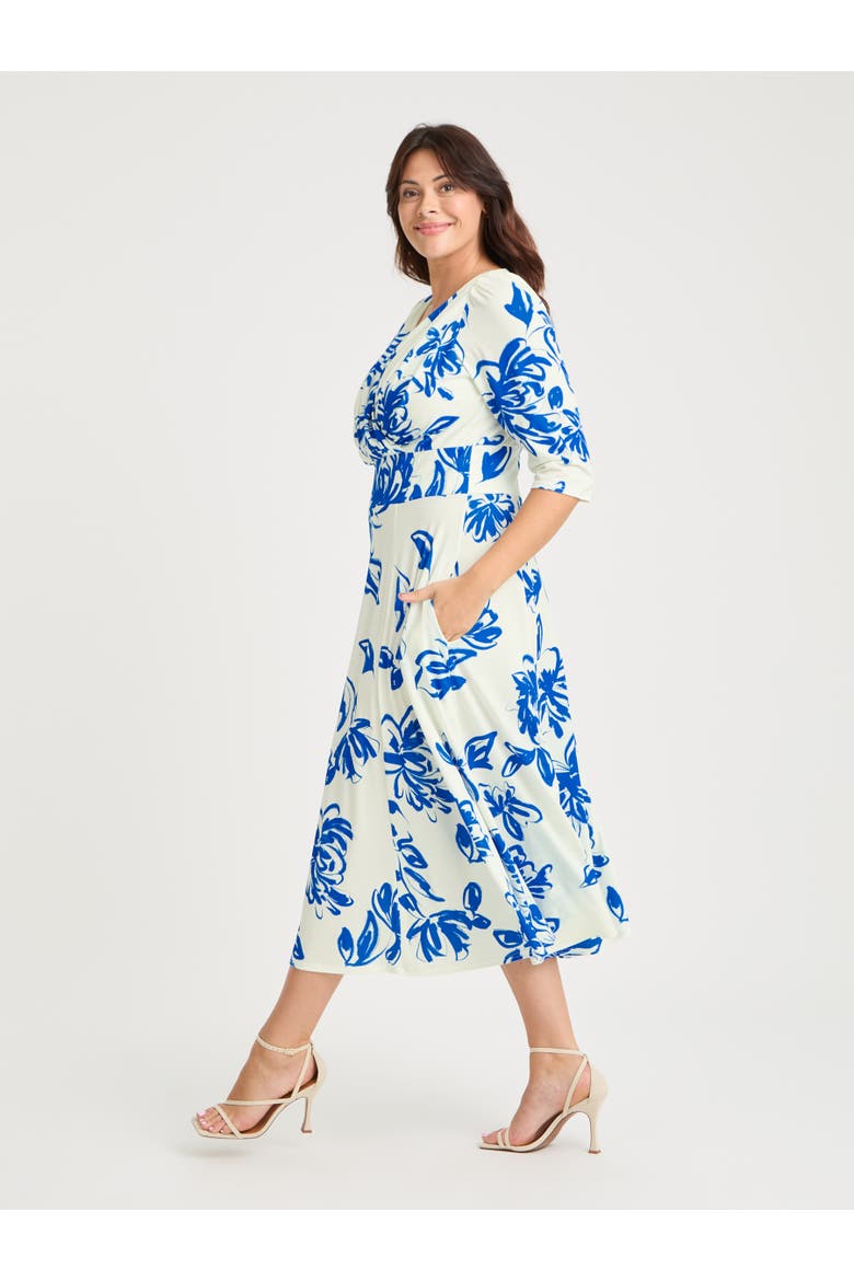 Helena Jersey Midi Dress, Alternate, color, Ivory Blue