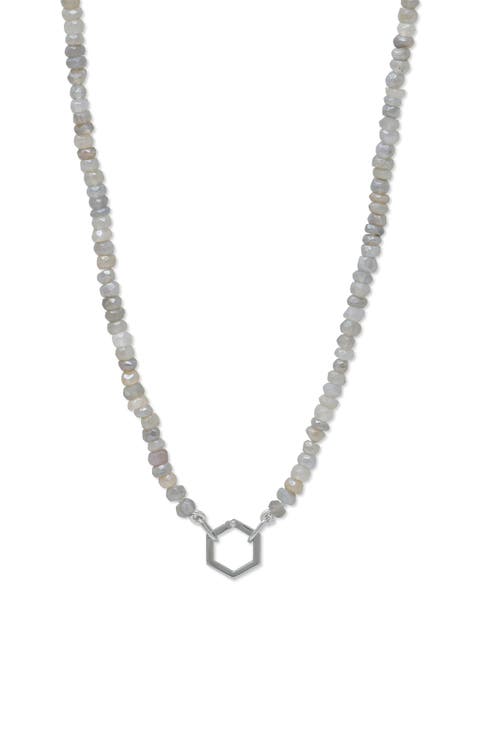 Boheme Mystic Moonstone Necklace with Hexagon Story Catcher