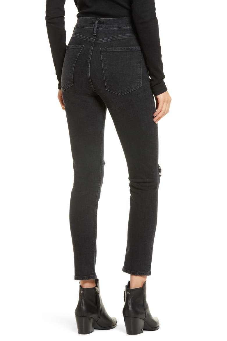 Nico Distressed High Waist Skinny Ankle Jeans, Alternate, color, CASSETTE