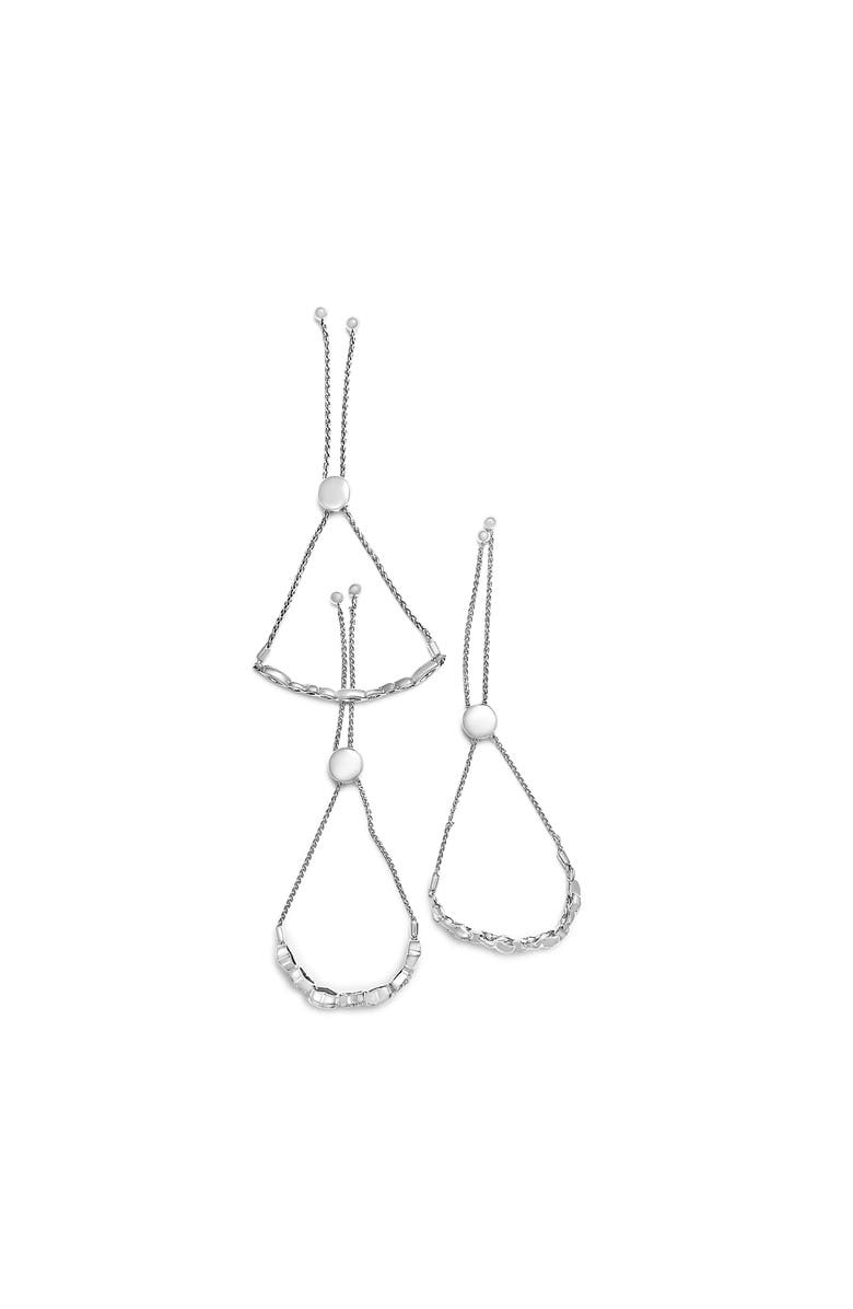 Haus of Brilliance Sterling Silver Diamond Accent 3 Piece Adjustable Bolo Bracelet Set, Alternate, color, Silver