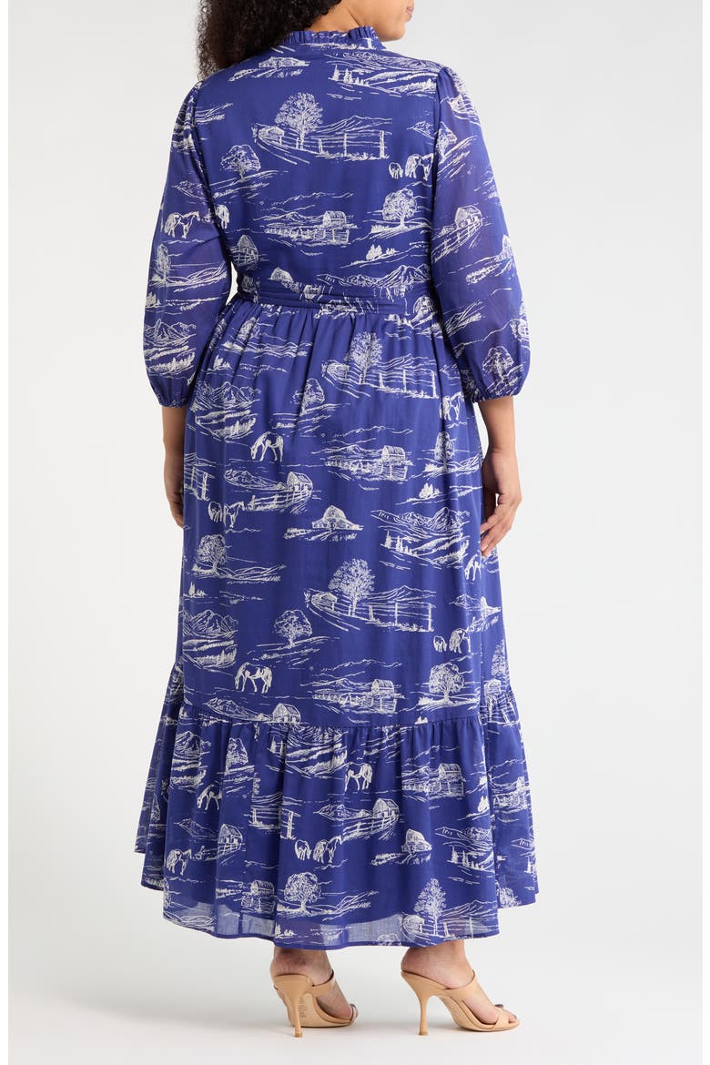 Avon Town & Bridge Print Maxi Dress, Alternate, color, NAVY-CREAM