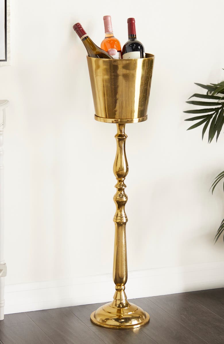 WILLOW ROW Goldtone Aluminum Tall 2-Bottle Ice Bucket, Alternate, color, 