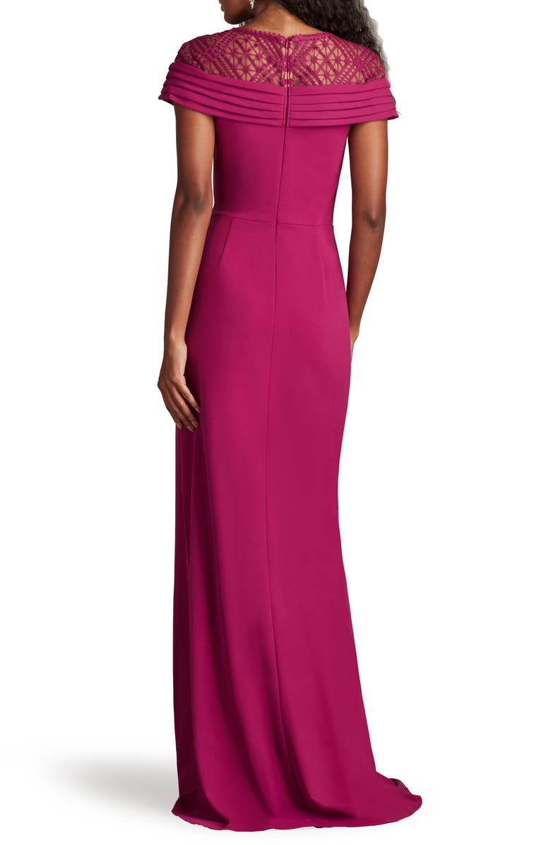 Tadashi Shoji Embellished Lace Evening Gown, Alternate, color, Amethyst