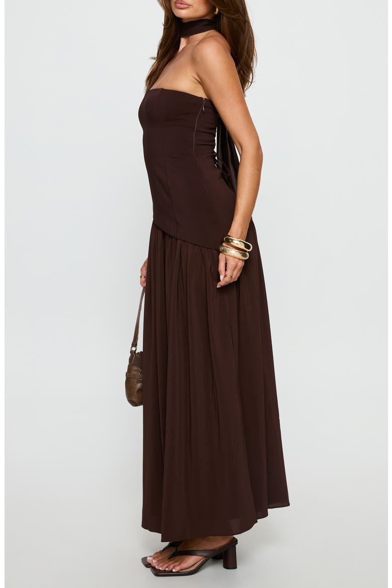 Odella Strapless Maxi Dress, Alternate, color, CHOCOLATE