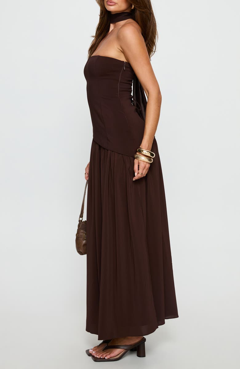 Princess Polly Odella Strapless Maxi Dress, Alternate, color, Chocolate