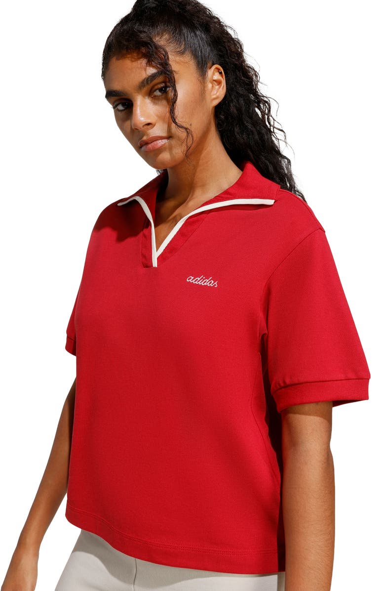 adidas Colorpop Polo, Alternate, color, Active Maroon/ Off White