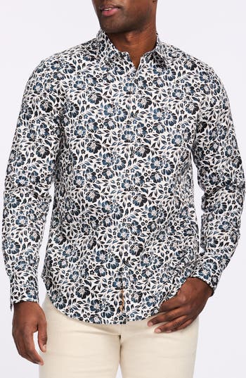 Robert Graham Floral Print Cotton Button-up Shirt