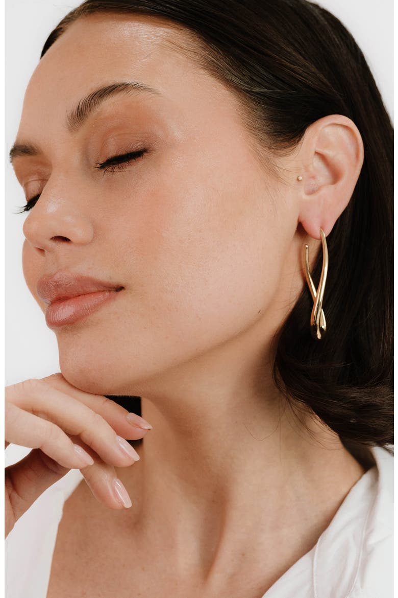 Curvacious Oval Hoop Earrings, Alternate, color, GOLD