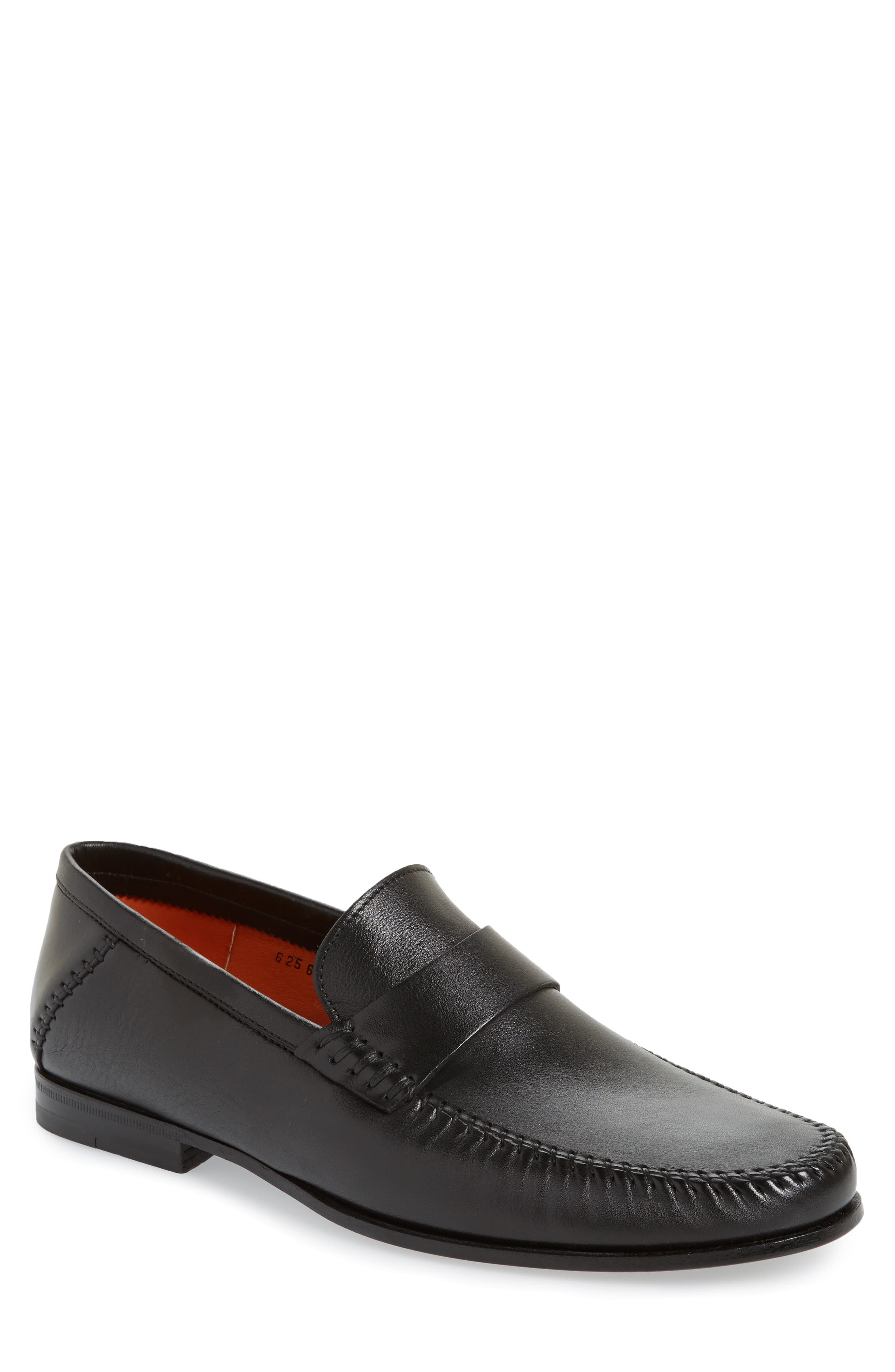 Santoni Paine Loafer, Main, color, Black