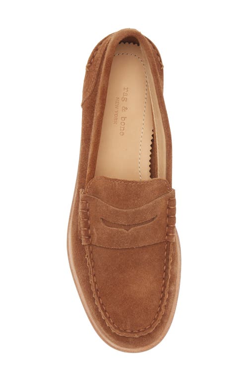 Rag & Bone Carter Suede Penny Loafers In Brown Suede