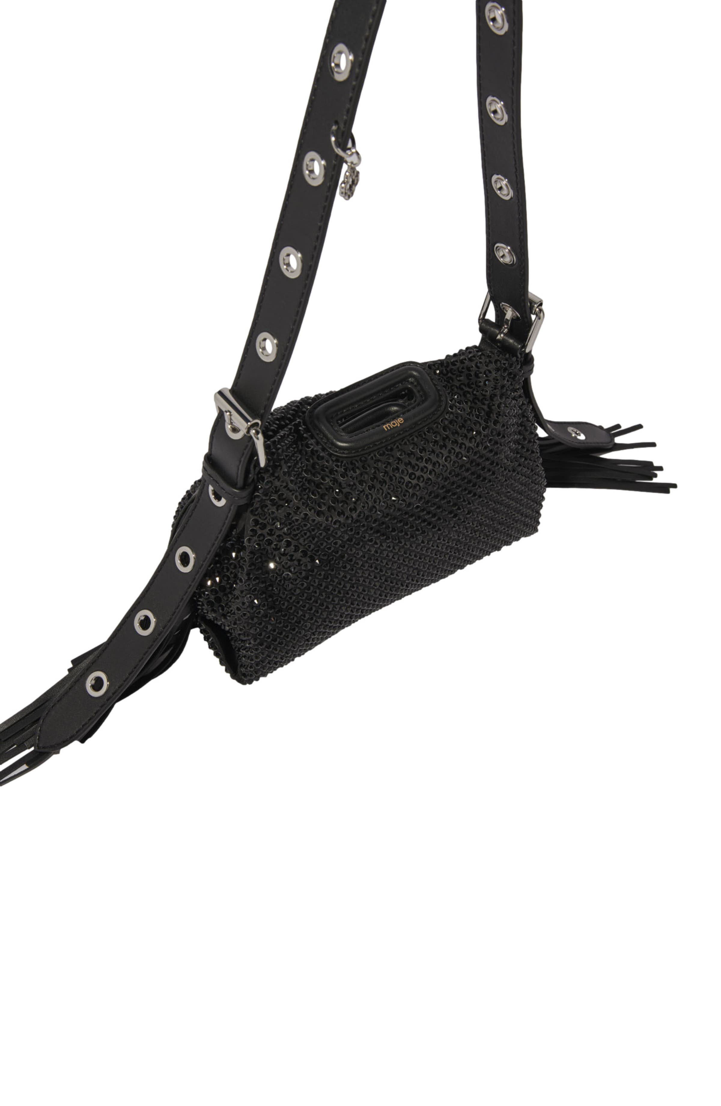 maje Miss M Nano rhinestone bag, Alternate, color, 