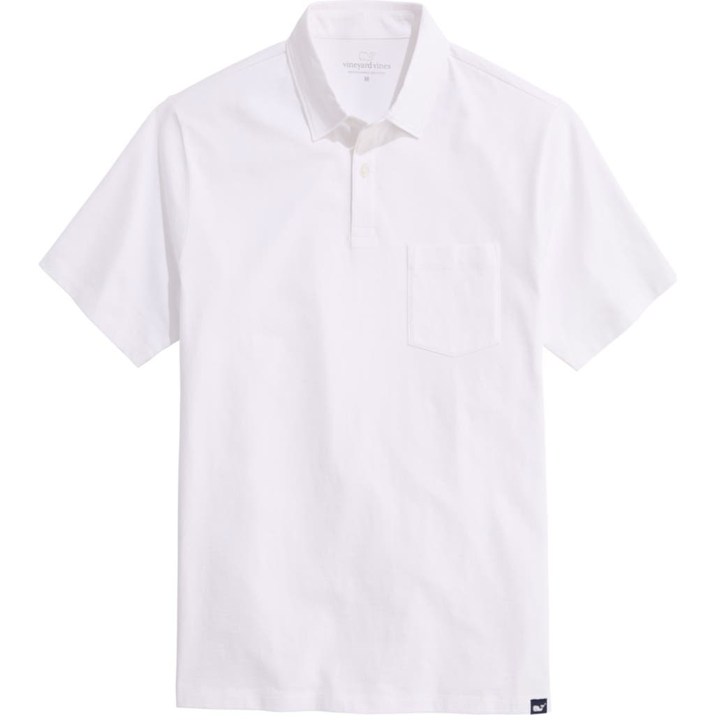 Vineyard Vines Surf Pima Cotton Polo In White Cap