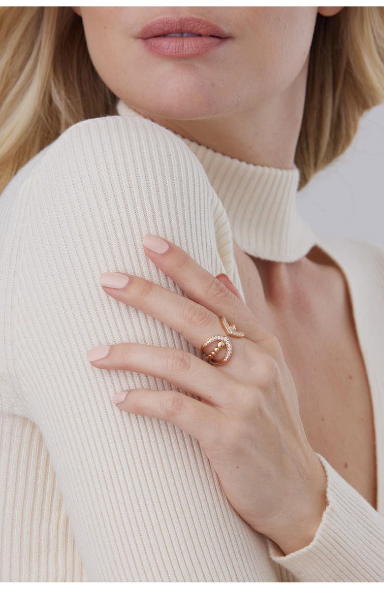 Sara Weinstock Lucia Pavé Diamond Open Ring, Alternate, color, 