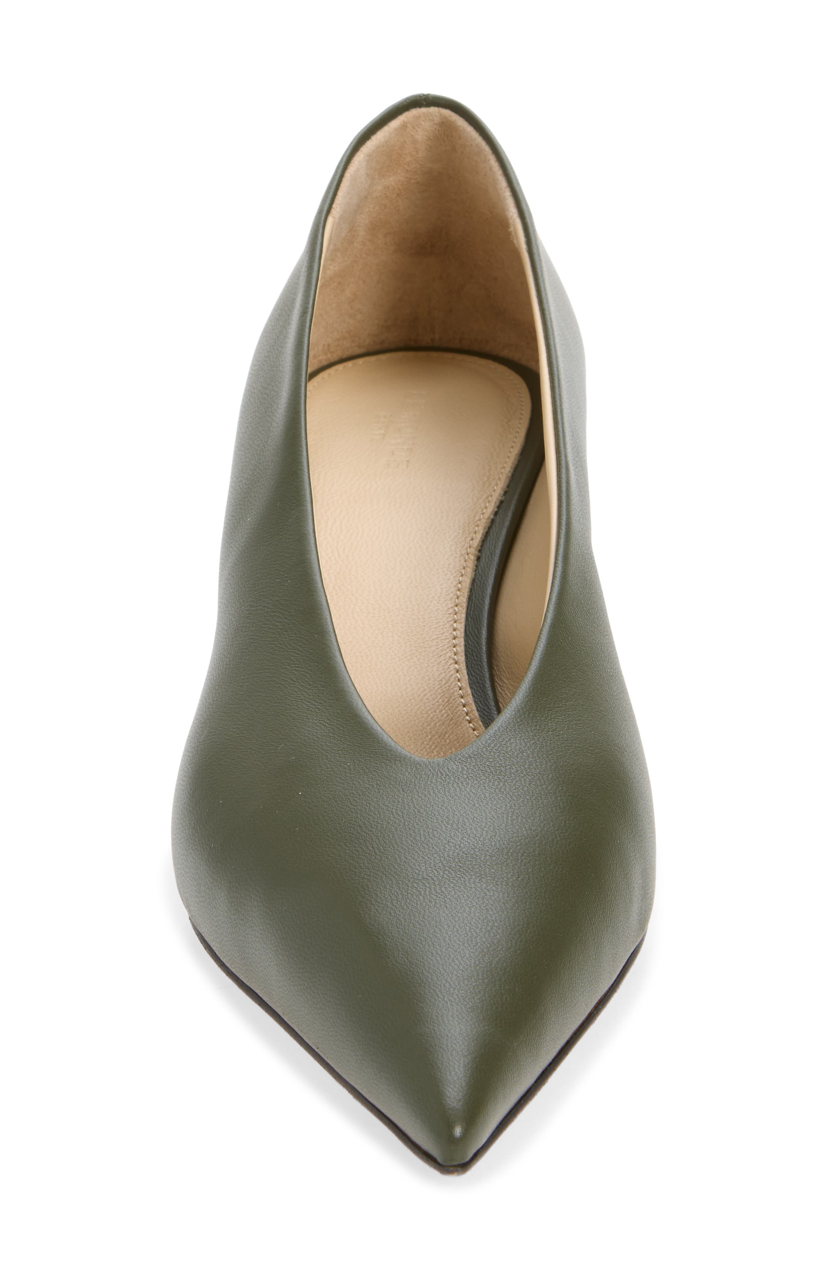 Babouche Kitten Heel Pointed Toe Pump, Alternate, color, MILITARY