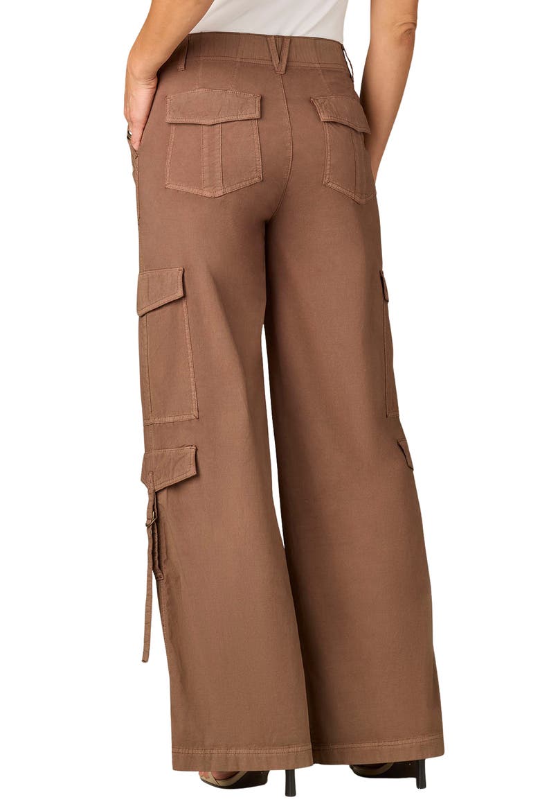 High Waist Cotton Blend Cargo Pants, Alternate, color, MOCHA