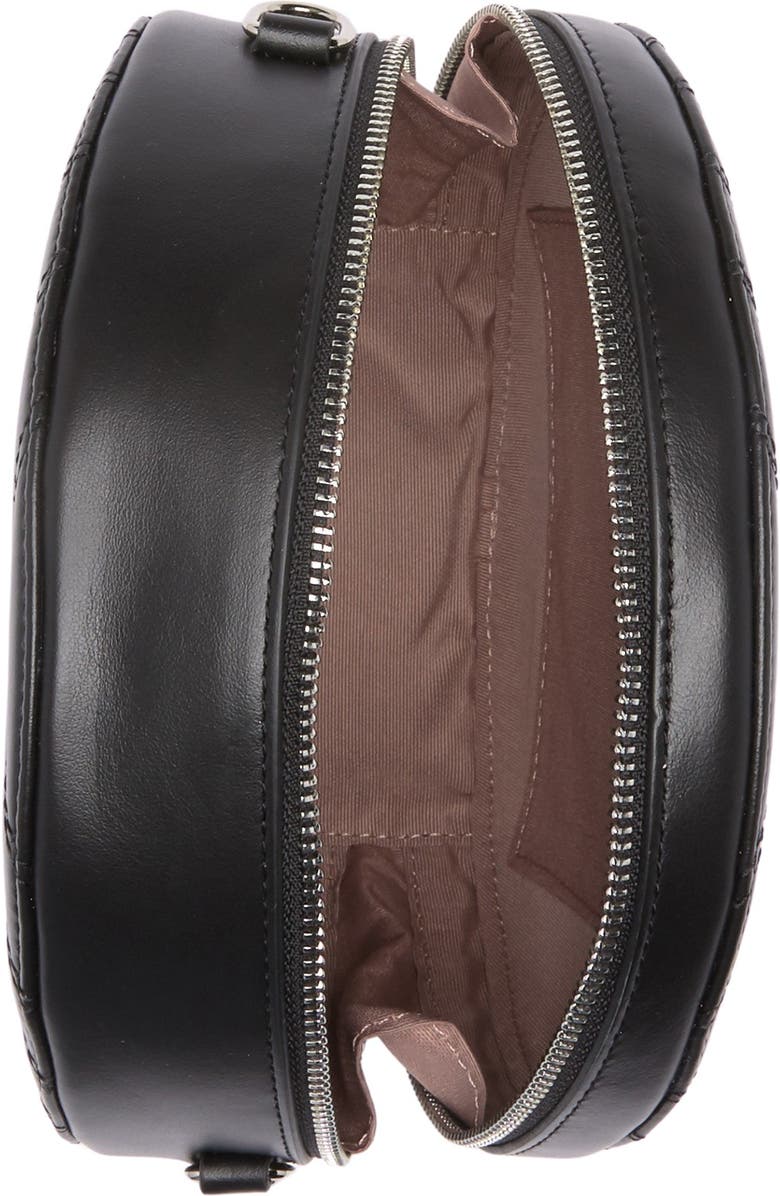 LANCASTER PARIS Small Round Quilted Leather Crossbody Bag, Alternate, color,