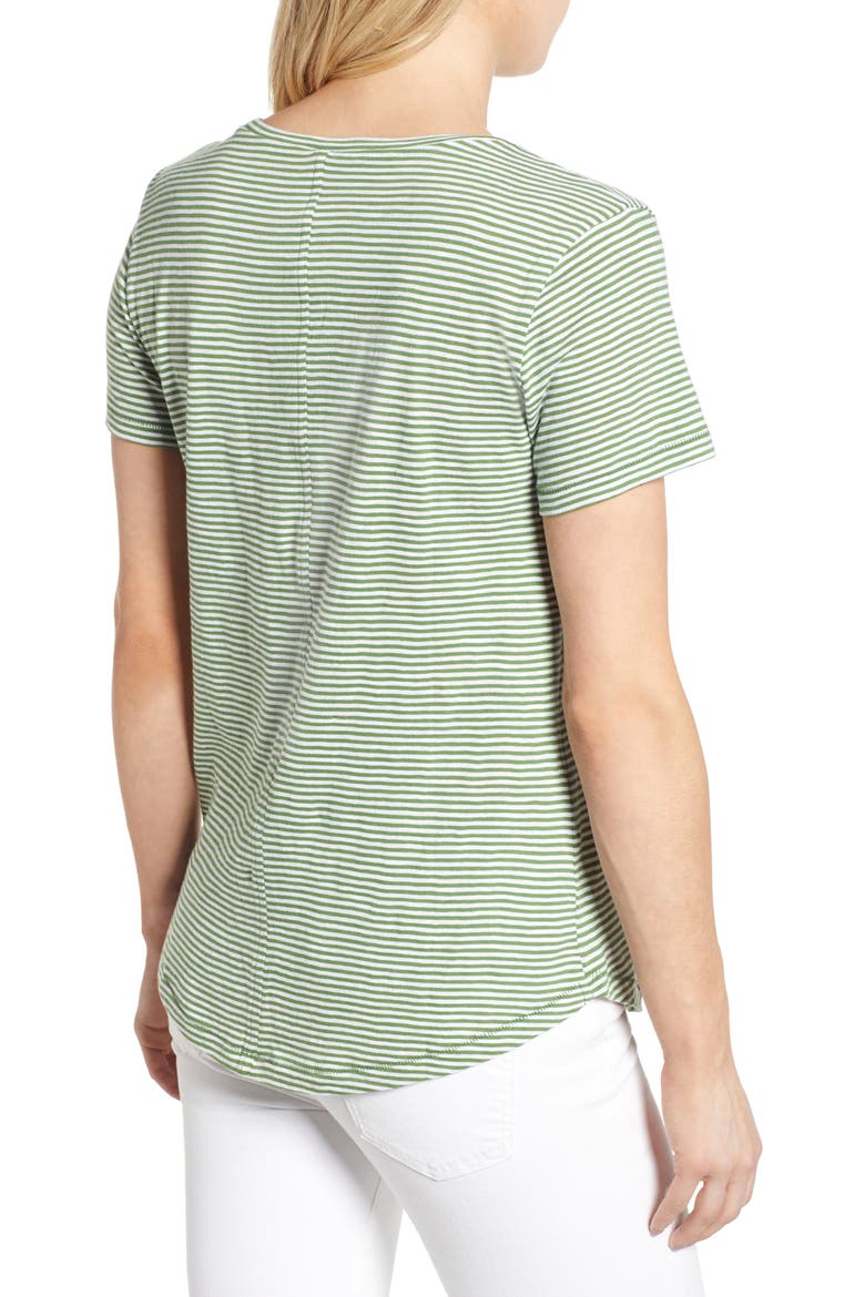 Slub Crewneck Tee, Alternate, color, GREEN- WHITE STRIPE