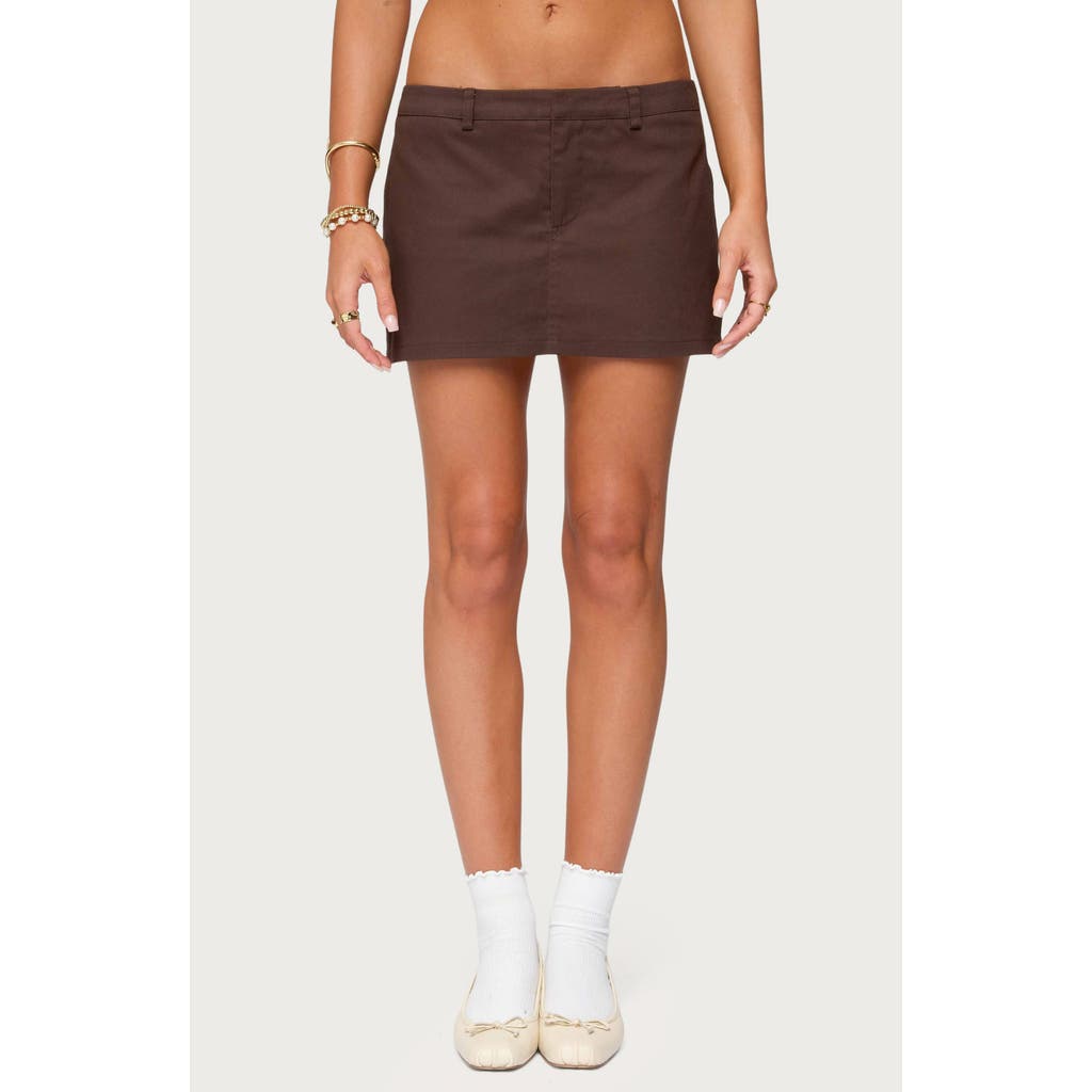 Edikted Kennie Low Rise Miniskort In Brown