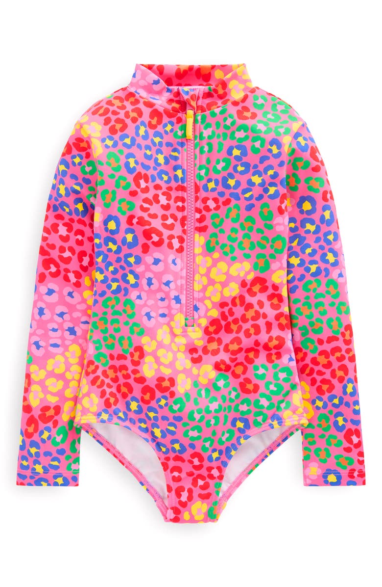 Mini Boden Kids' Long Sleeve One-Piece Rashguard Swimsuit, Main, color, 