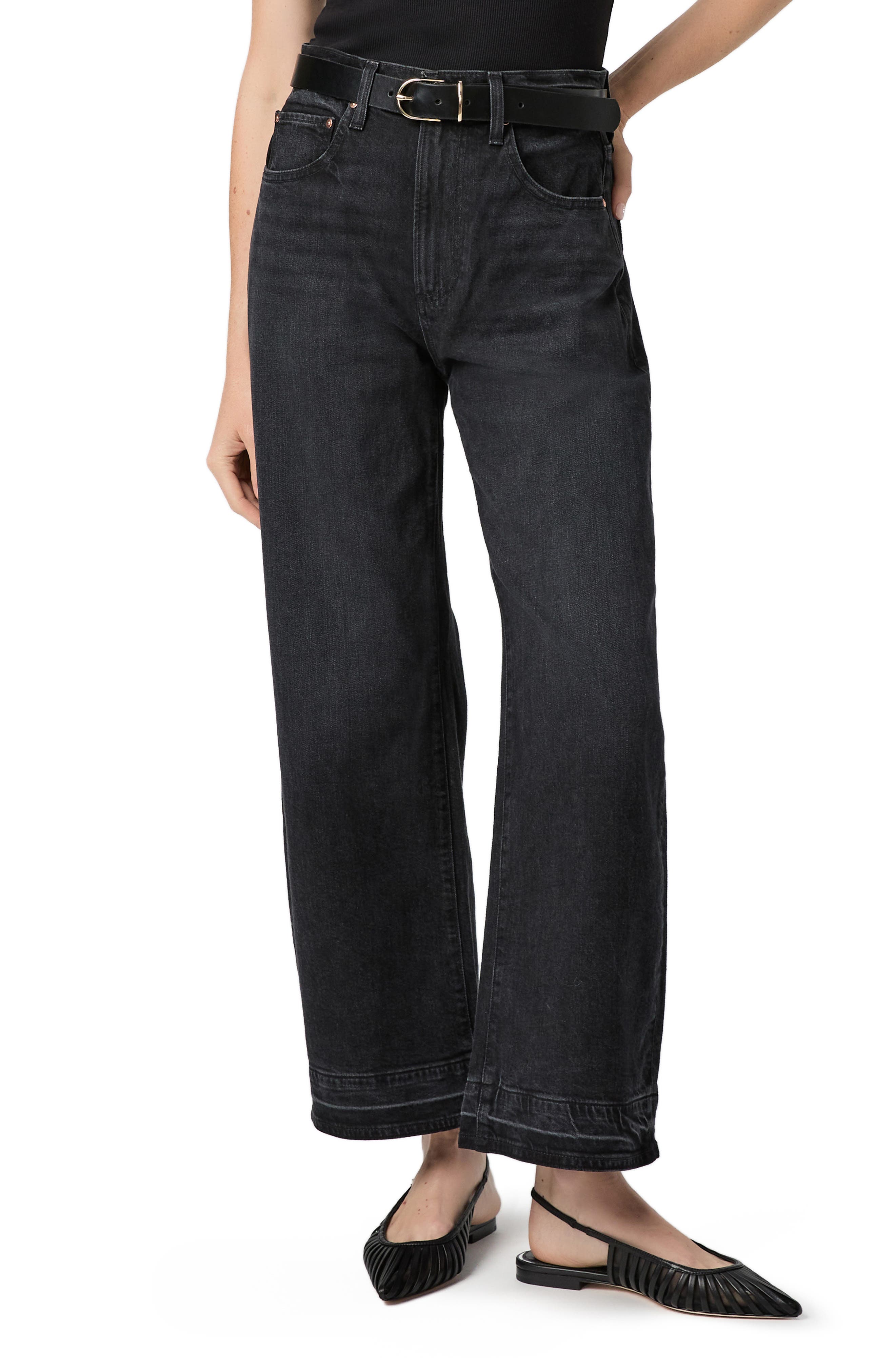 PAIGE Arellia Release Hem High Waist Ankle Barrel Jeans