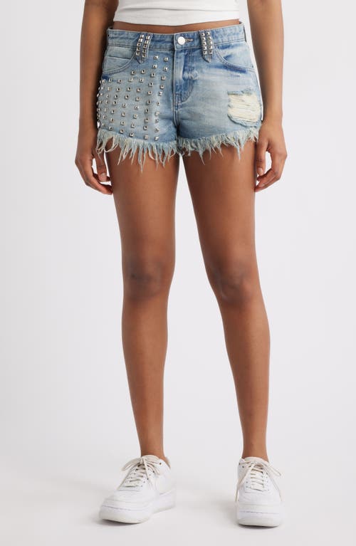 PTCL PTCL AMARIS STUDDED DISTRESSED CUTOFF DENIM SHORTS