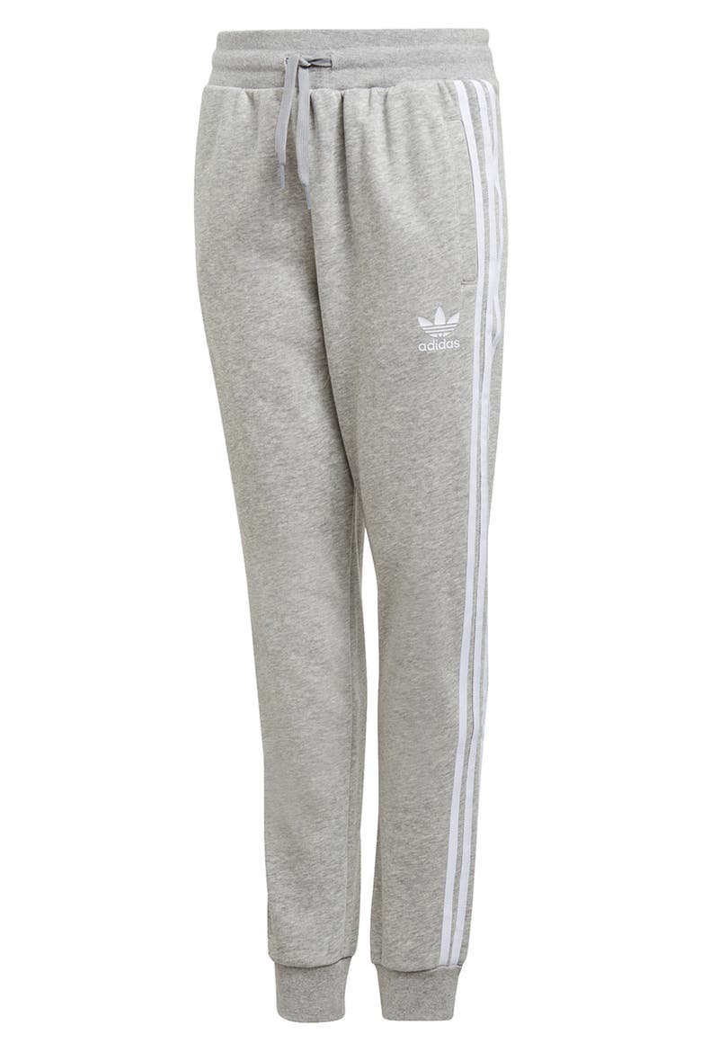 3-Stripes Sweatpants, Main, color, MEDIUM GREY HEATHER/ WHITE