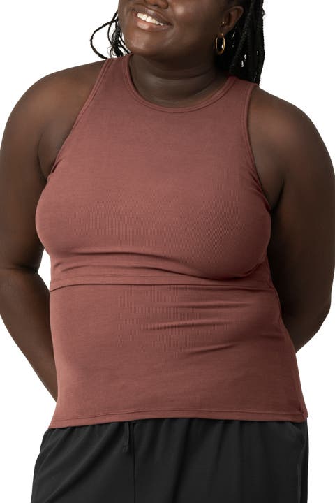 Maternity  Ribbed Racerback Nursing Tank