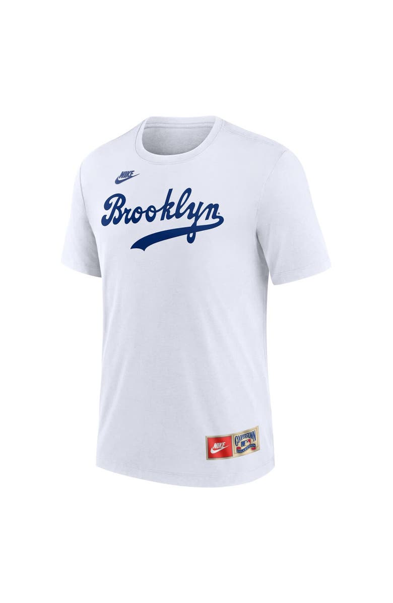 Nike Men's Nike  Jackie Robinson White Brooklyn Dodgers Cooperstown Collection Tri-Blend Name & Number T-Shirt, Alternate, color, White