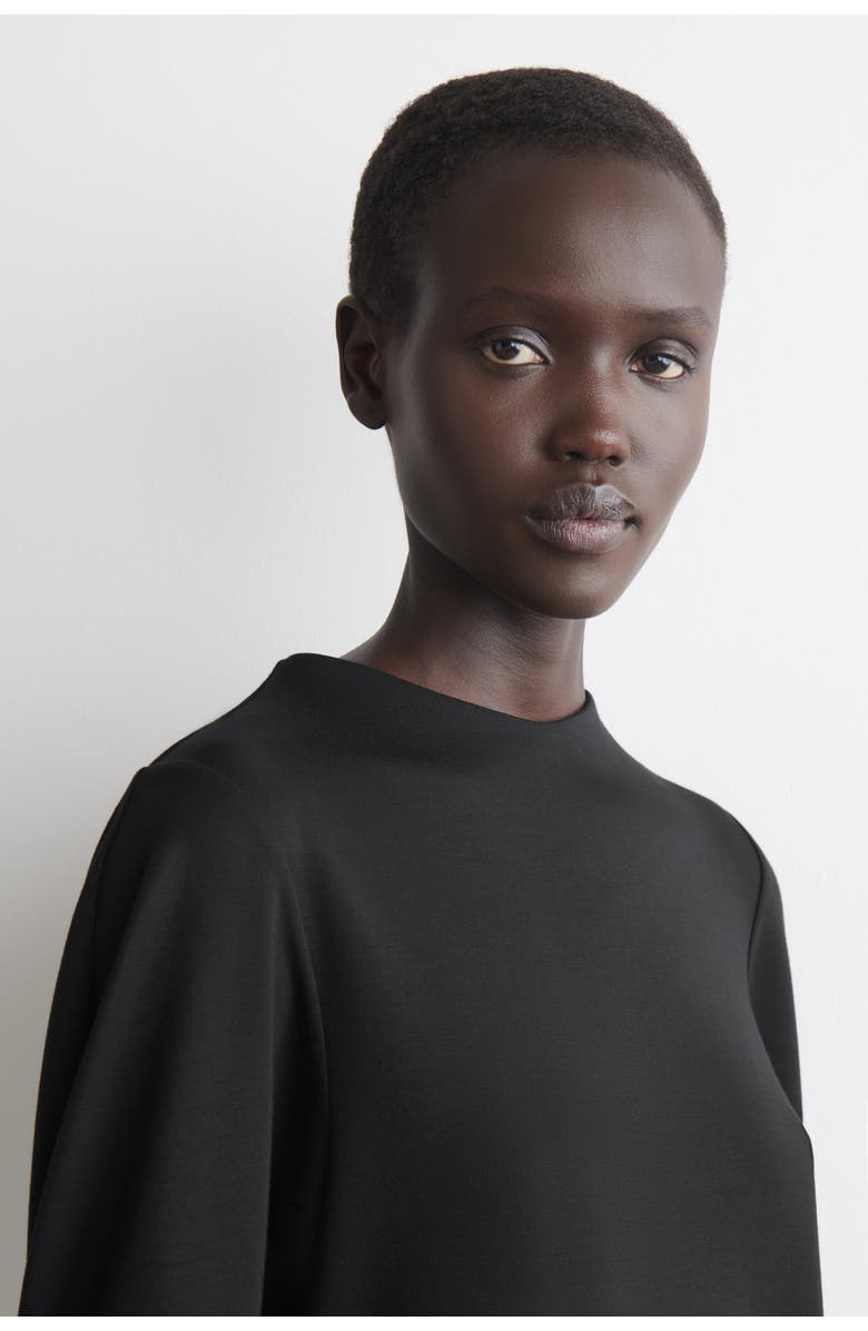 COS Rounded-Sleeve Top, Alternate, color, Black