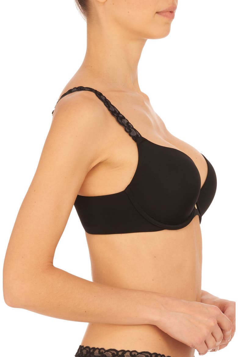 Pure Luxe Underwire Push-Up Bra, Alternate, color, BLACK