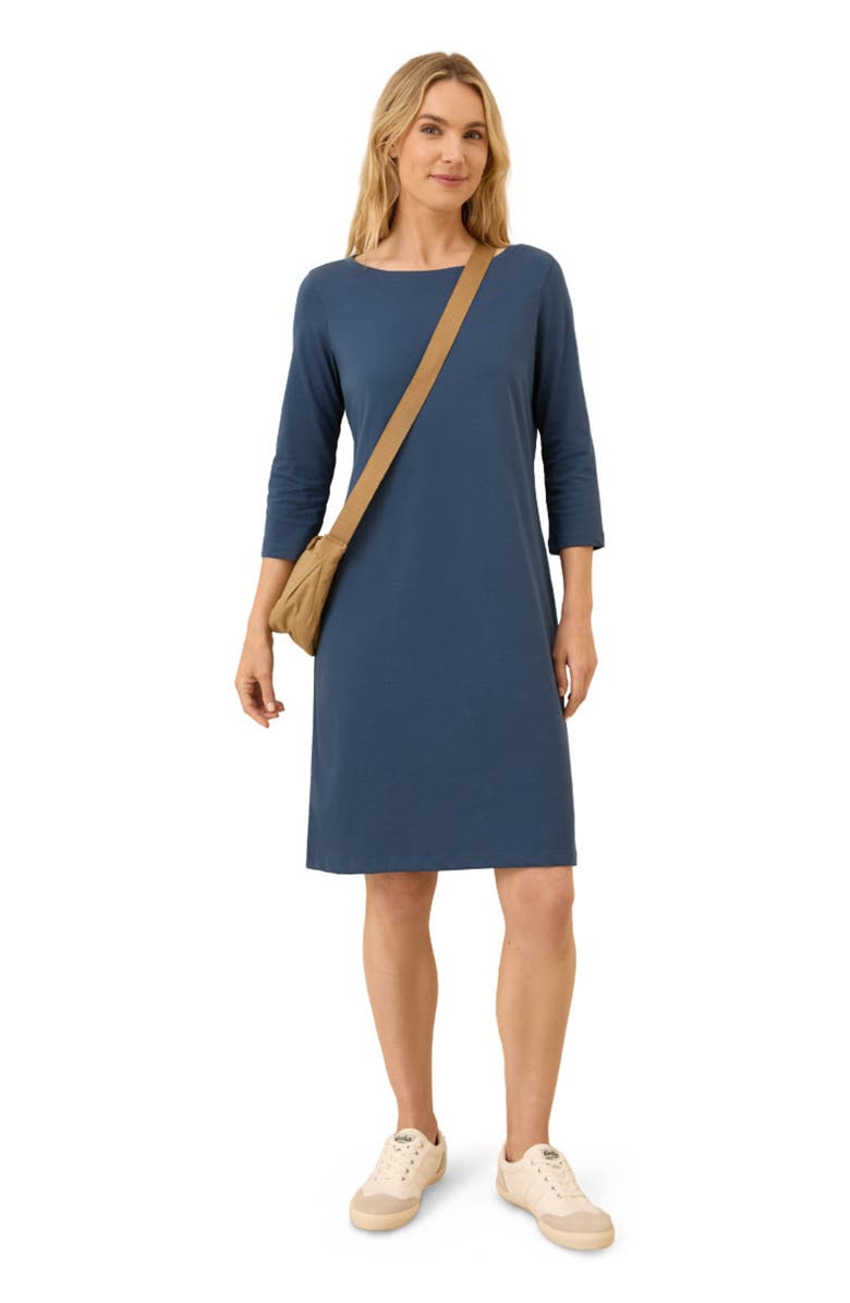Pact Organic Cotton Softspun Boat Neck Dress, Main, color, French Navy