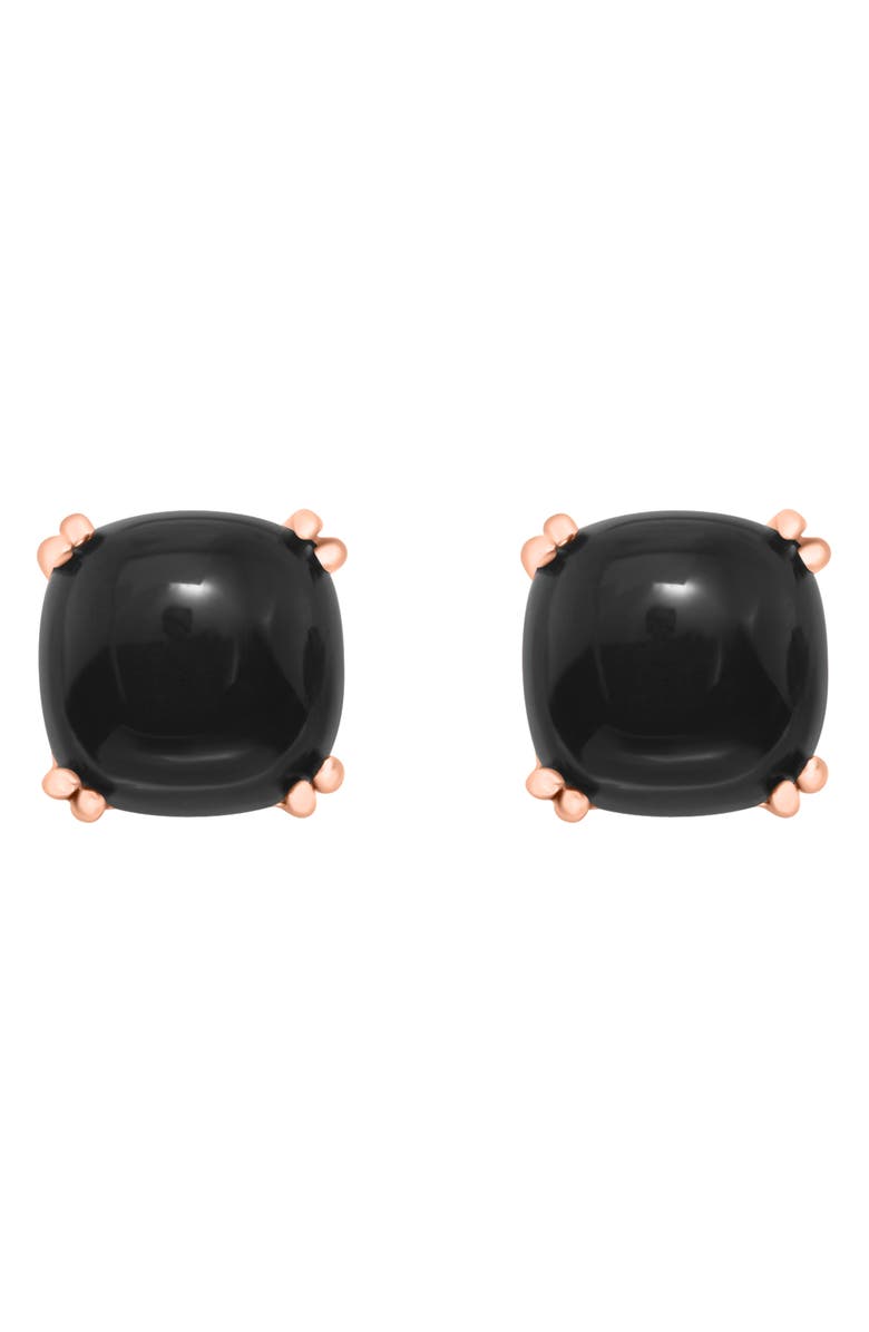 EFFY 14K Gold Onyx Cabochon Cushion Stud Earrings, Alternate, color, Gold