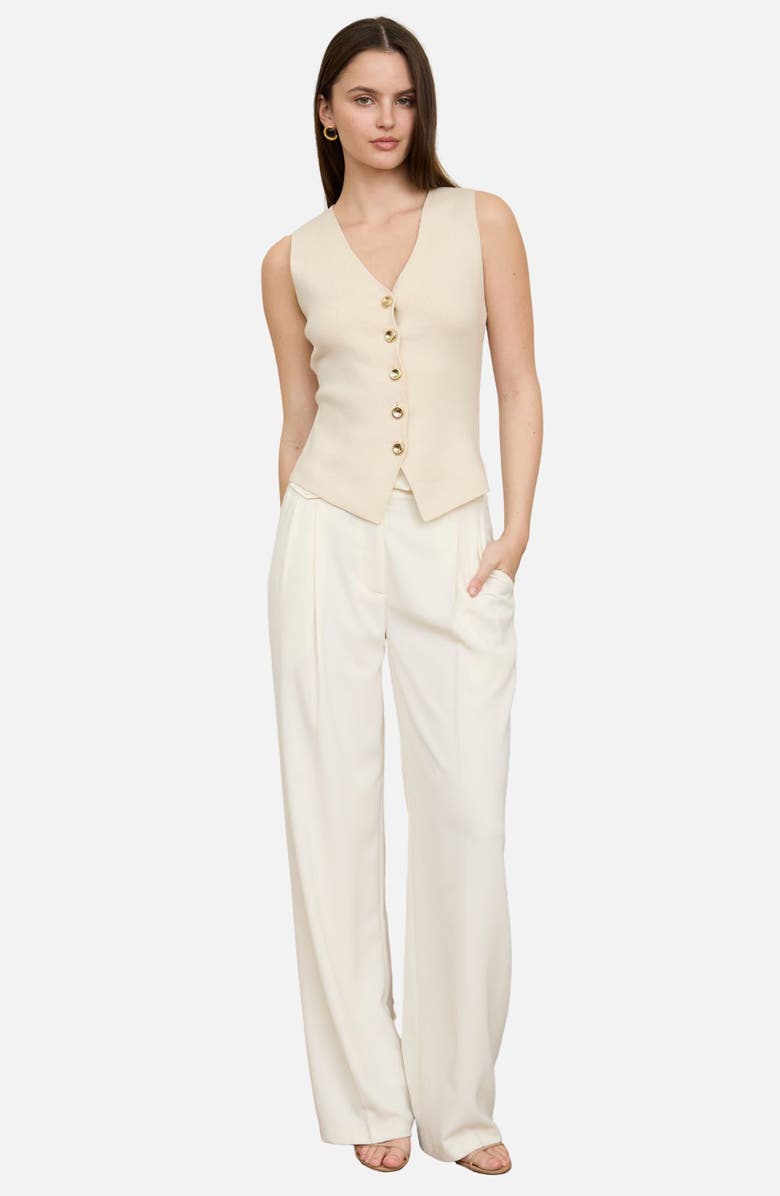 Blu Pepper Button-Up Vest, Alternate, color, Cream