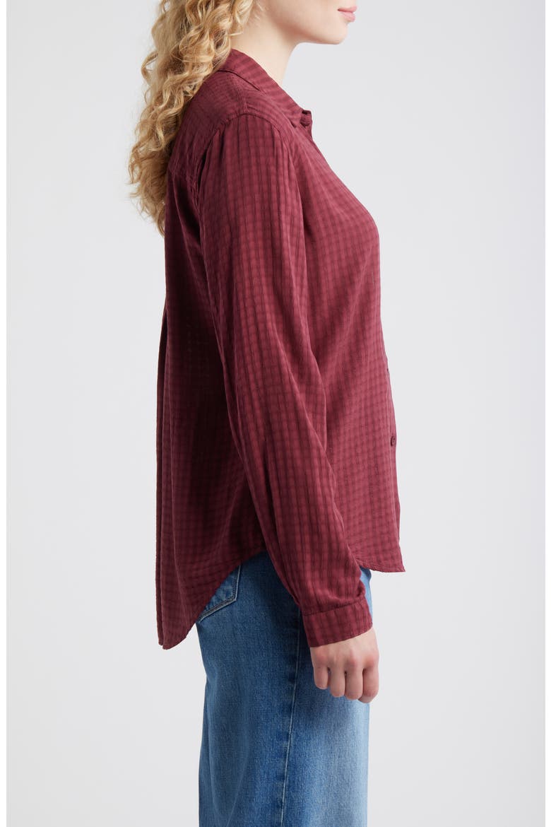 Classic Button-Up Shirt, Alternate, color, MERLOT HARVEST