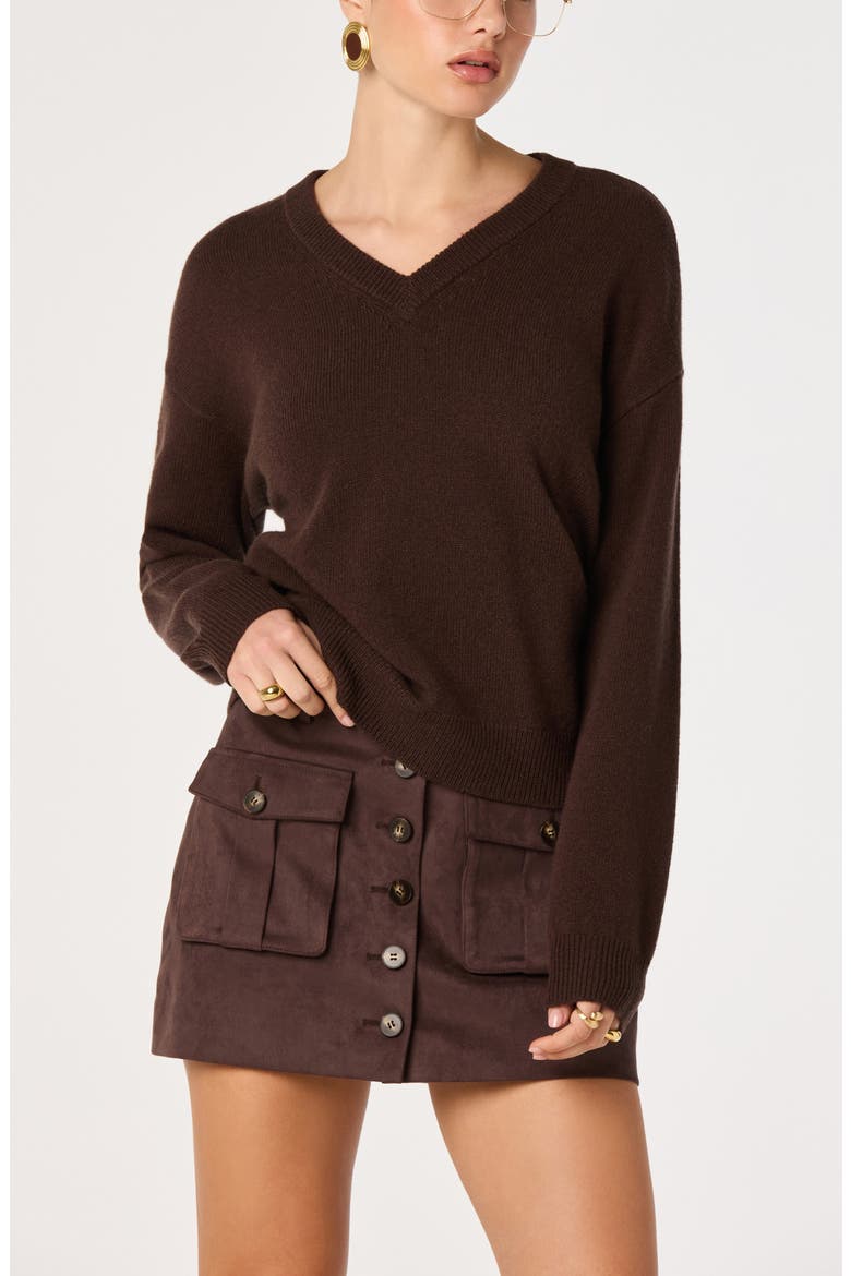 Becky Faux Suede Miniskirt, Alternate, color, TRUFFLE