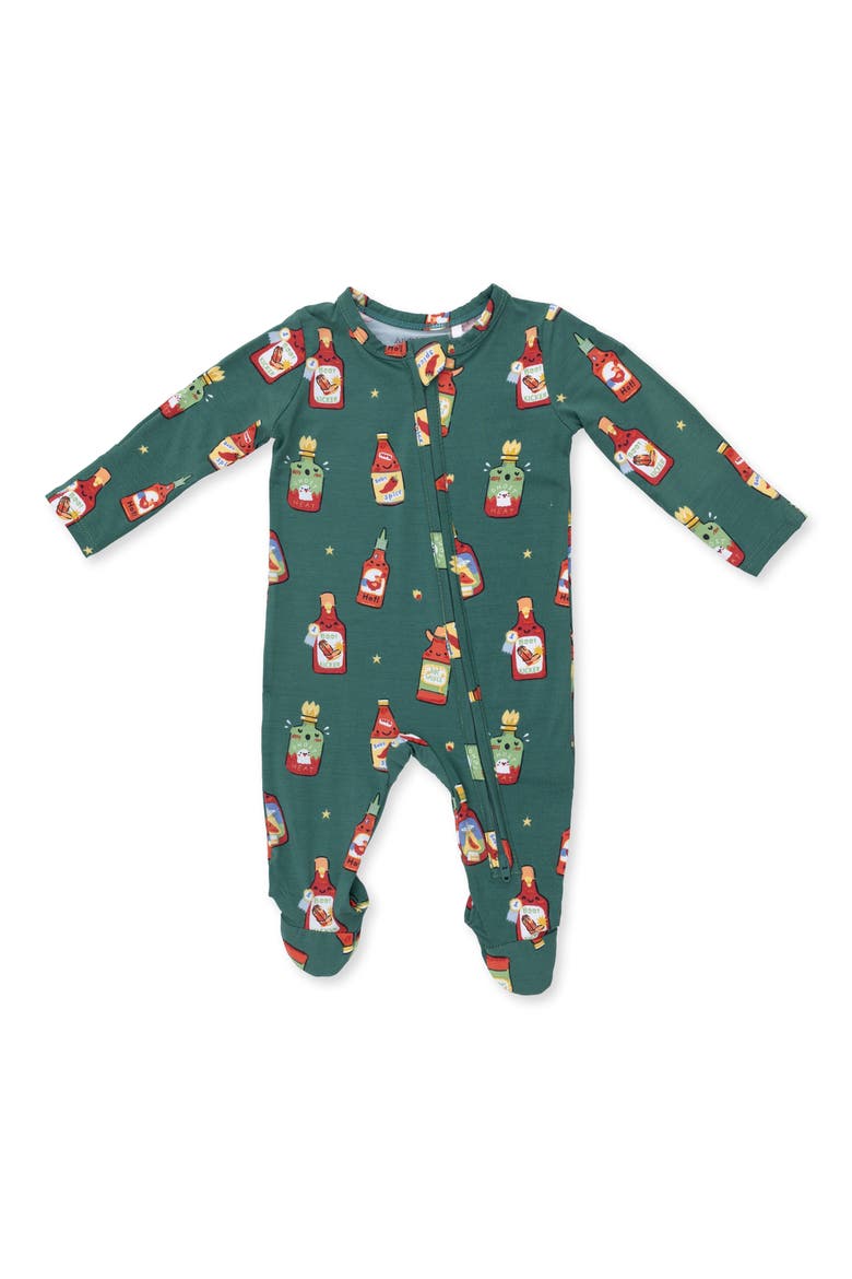 Kids' Spice Spice Baby Two-Way Zip Footie, Main, color, GREEN