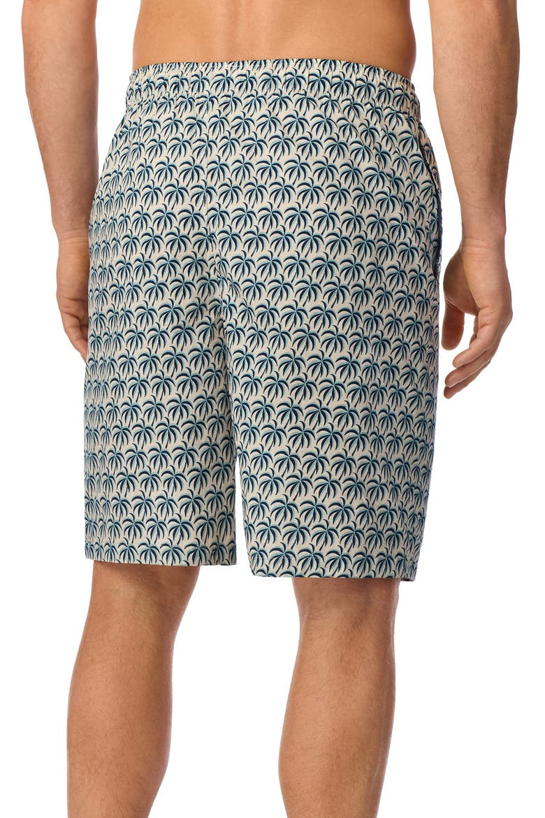 Cotton Tropical Print Pajama Shorts, Alternate, color, OAT/ BLUE