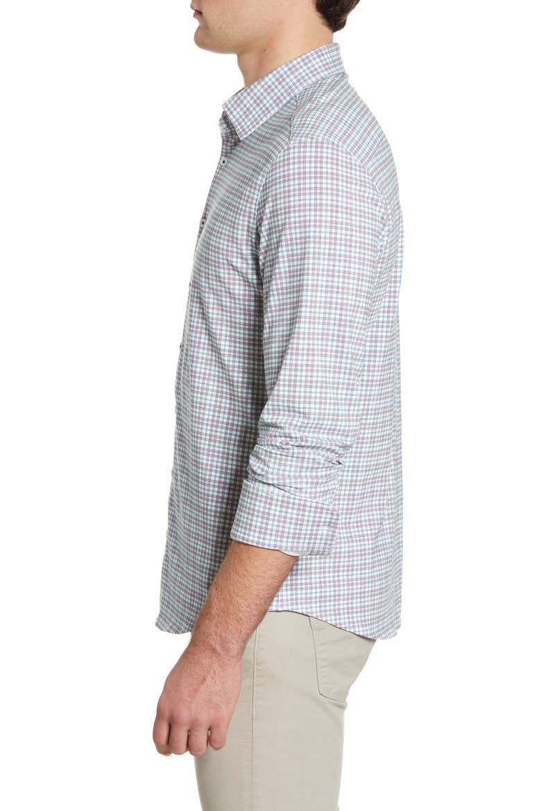 Slim Fit Plaid Button-Up Performance Shirt, Alternate, color, PINK