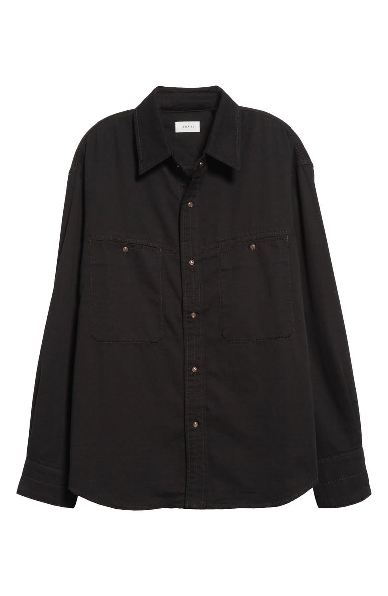 Lemaire Denim Snap-Up Shirt, Alternate, color, Black Bk999