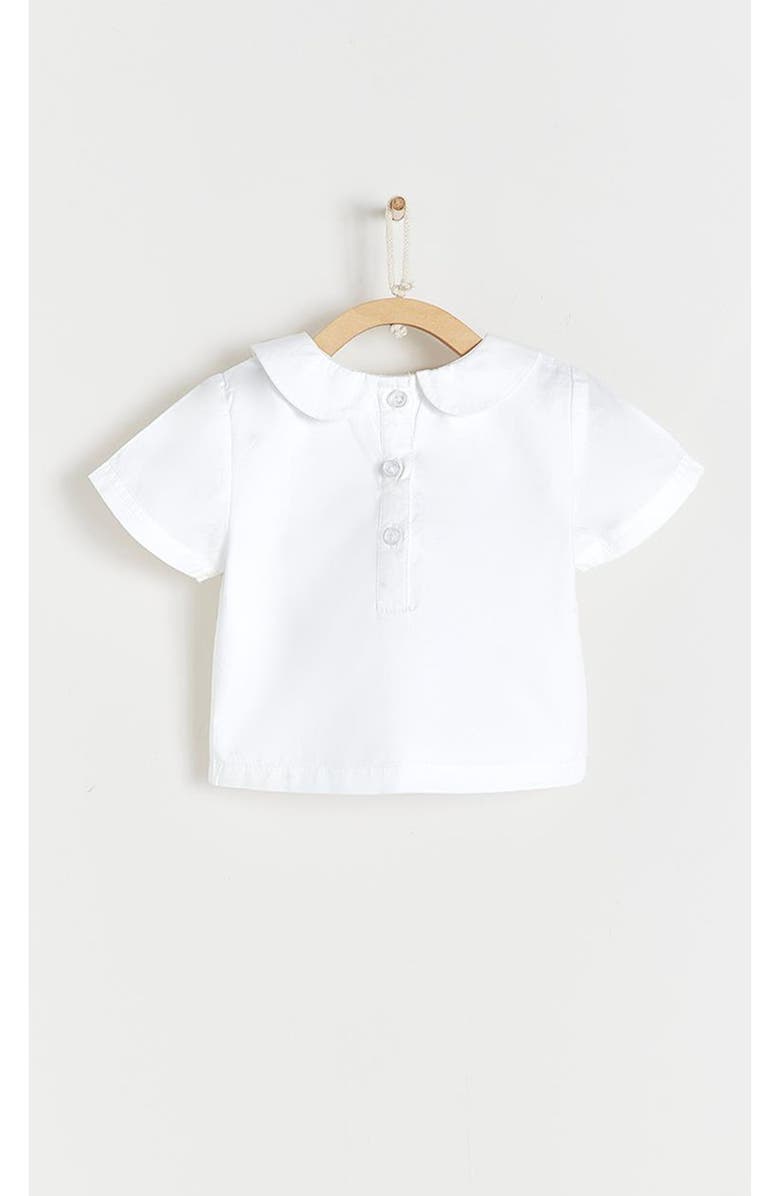 Babycottons Bauti Collar Buttoned Short Sleeve Shirt for Infant, Alternate, color, White