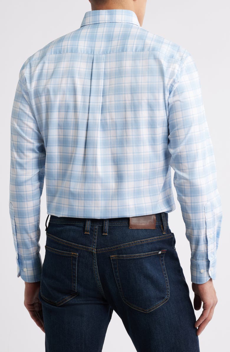 Peter Millar Plaid Stretch Button-Down Sport Shirt, Alternate, color, Ruddy Blue