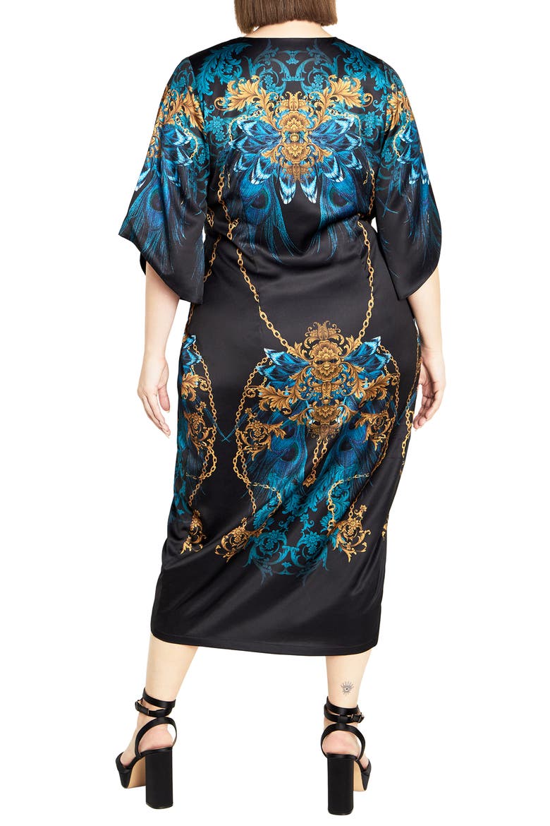 Priscilla Print Twist Front Midi Dress, Alternate, color, LAVISH