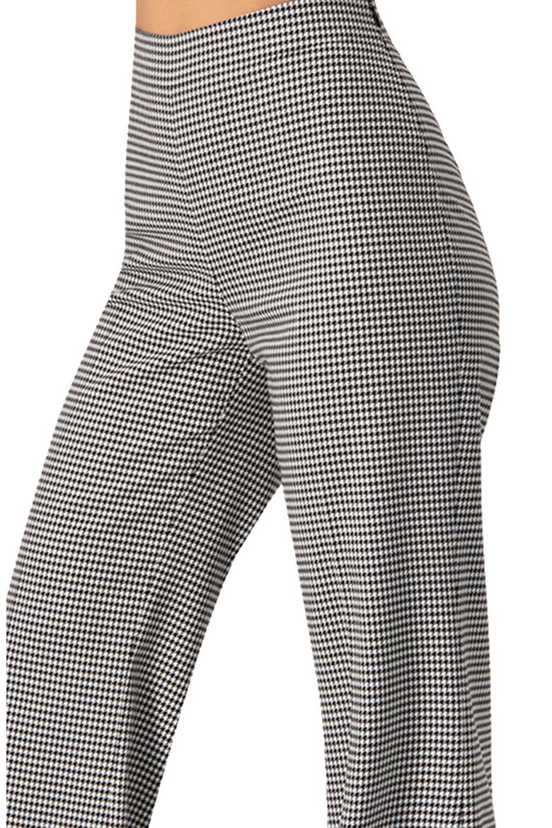 Semi-flared Houndstooth Tailored Trousers, Alternate, color, Black
