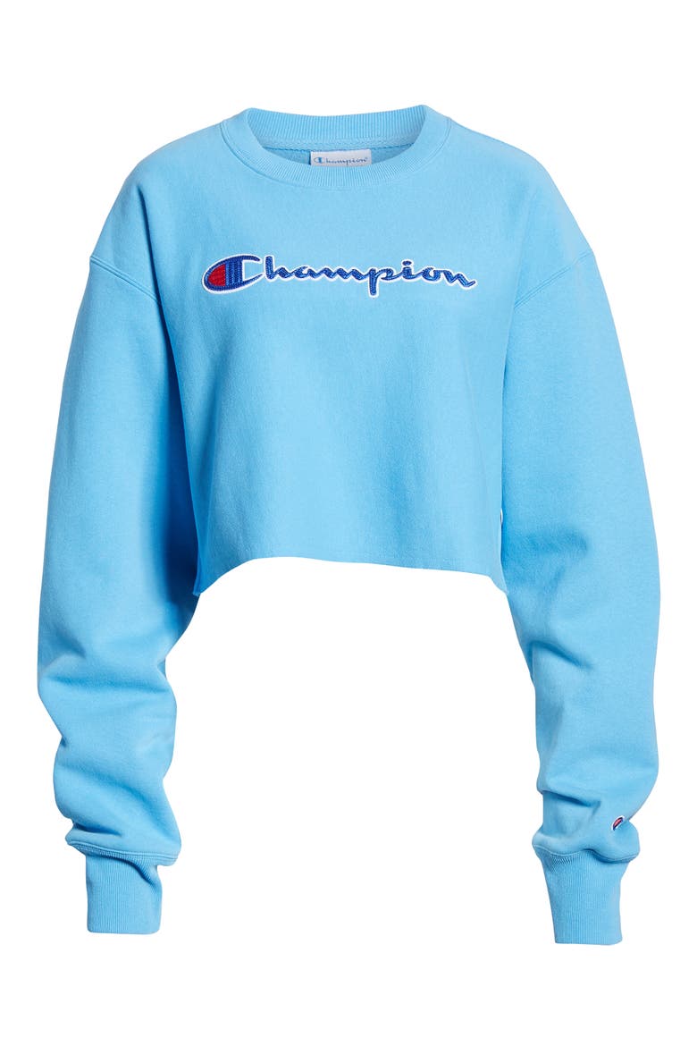 Reverse Weave® Crop Sweatshirt, Alternate, color, ACTIVE BLUE